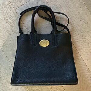 Roberto Cavalli - Black Pebbled Leather Tote/Shoulder Bag w/ Crossbody Strap